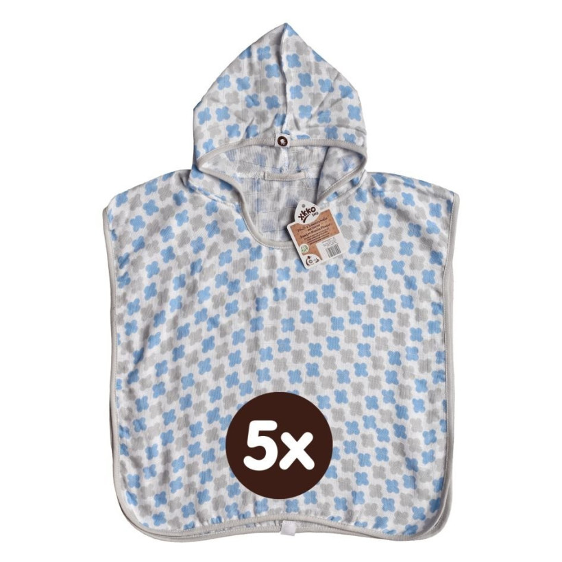 Ponczo bambusowe XKKO BMB - Cross Baby Blue 5x1szt. (Hurt. opak.)