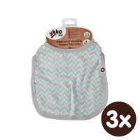 Bambusowy śliniak XKKO BMB - Mint Chevron 3x1szt. (Hurtowe opak.)