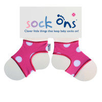 Sock Ons Designer - Pink Spots 6-12m