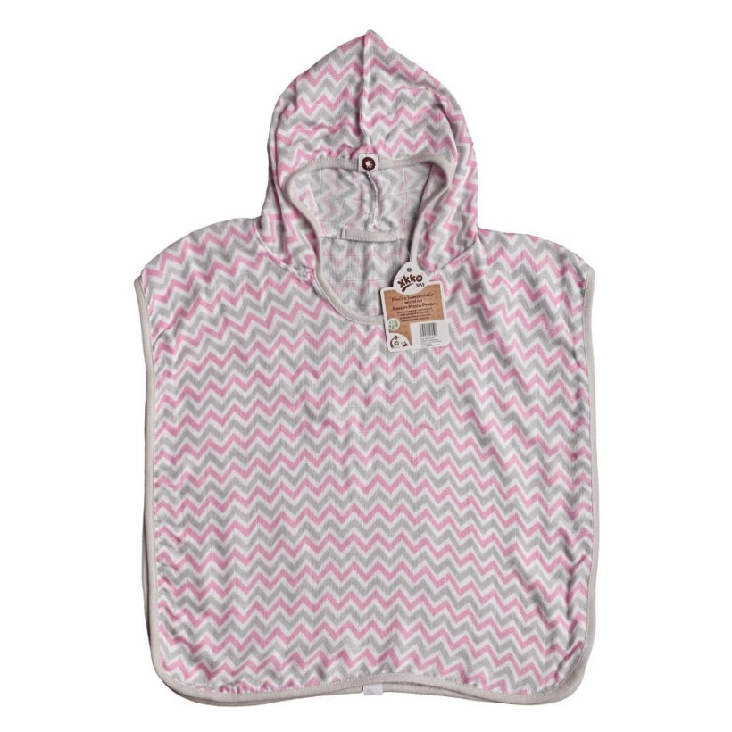 Ponczo bambusowe XKKO BMB - Chevron Baby Pink 5x1szt. (Hurt. opak.)