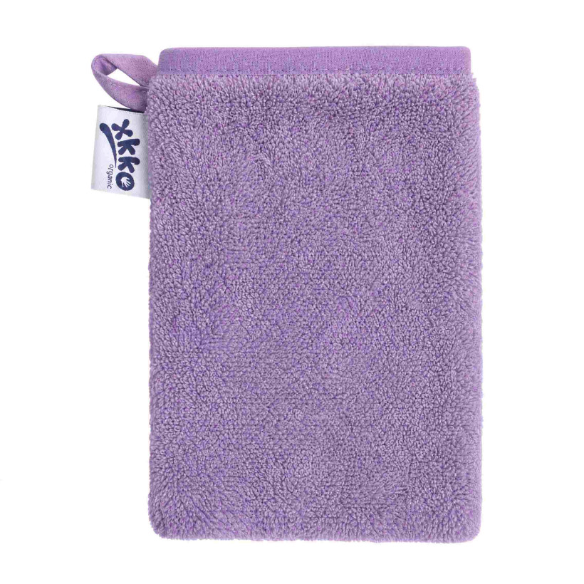 Rękawica kąpielowa z bawełny organicznej XKKO Organic - Lavender Aura