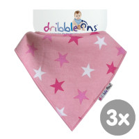 Dribble Ons Designer - Pink Stars 3x1szt. (Hurtowe opak.)