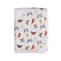 Bambusowy ręcznik z  kapturem XKKO BMB 90x90 - Butterflies 5x1szt. (Hurtowe opak.)
