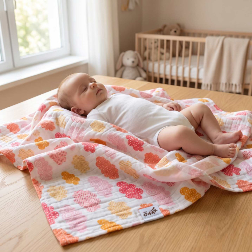 Pielucha bambusowa XKKO BMB 90x100 - Heaven for Girls
