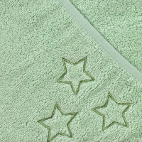 Ręcznik z kapturkiem z bawełny organicznej XKKO Organic 90x90 - Mint Stars 5x1szt. (Hurtowe opak.)