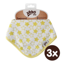 Bandanka bambusowa XKKO BMB - Little Stars Lemon 3x1szt. (Hurtowe opak.)