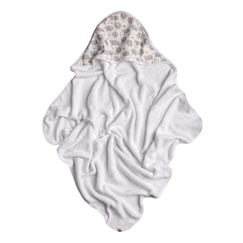 Bambusowy ręcznik z  kapturem XKKO BMB 90x90 - Dreamy Sheeps 5x1szt. (Hurtowe opak.)
