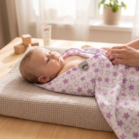 Pielucha bambusowa XKKO BMB 90x100 - Little Stars Lilac