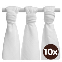 Bambusowe pieluchy XKKO BMB 70x70 - White 10x3st. (Hurtowe opak.)