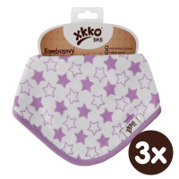 Bandanka bambusowa XKKO BMB - Little Stars Lilac 3x1szt. (Hurtowe opak.)