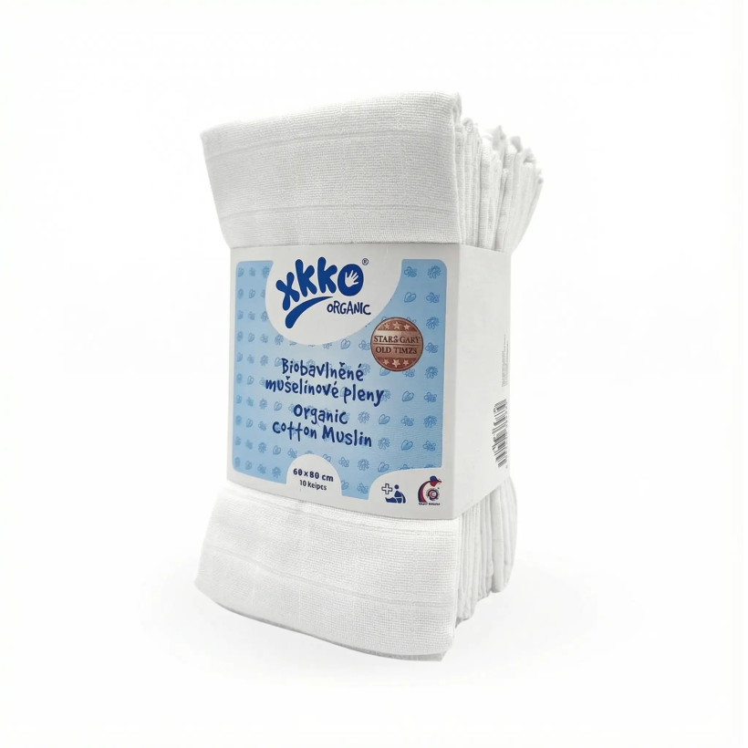 Pieluszki XKKO Organic 60x60 - Stare Czasy White