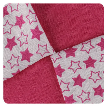 Bambusowe pieluchy XKKO BMB 30x30 - Little Stars Magenta MIX