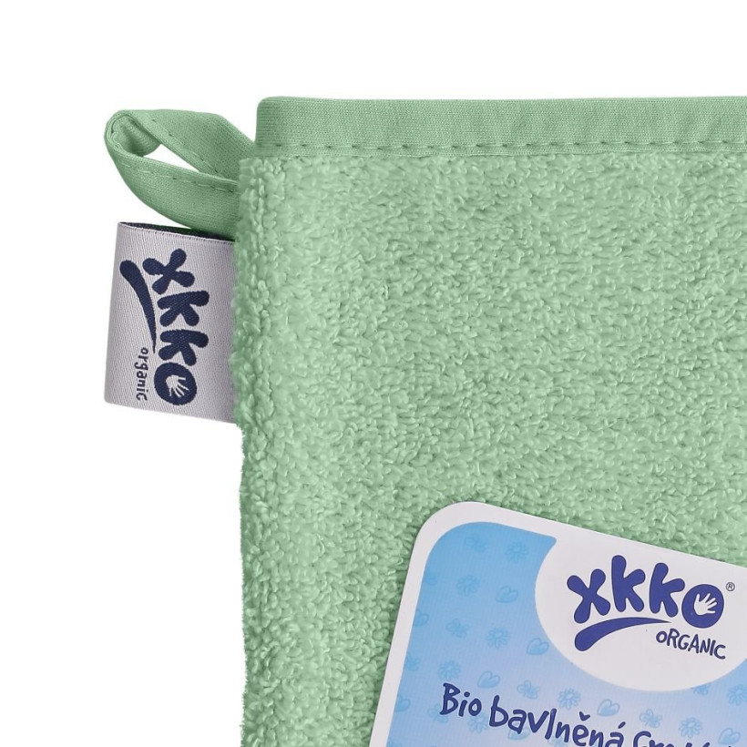 Rękawica kąpielowa z bawełny organicznej XKKO Organic - Mint