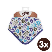 Bandanka bambusowa XKKO BMB - Flowers&Birds Boys 3x1szt. (Hurtowe opak.)
