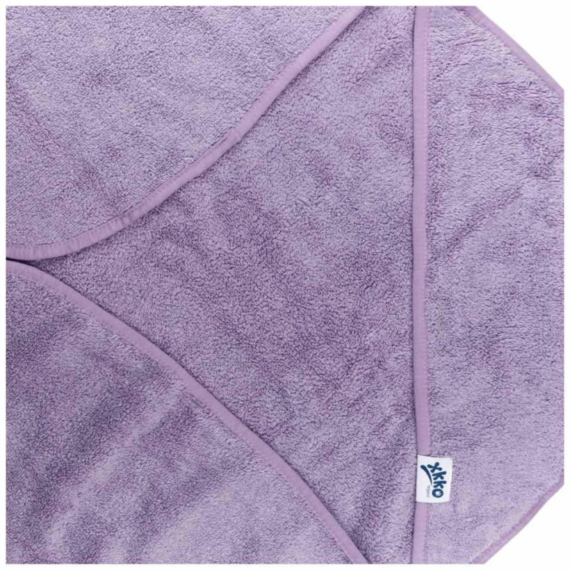 Ręcznik z kapturkiem z bawełny organicznej XKKO Organic 90x90 - Lavender Aura