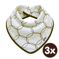 Bandanka bambusowa XKKO BMB - Natural Brown Circles 3x1szt. (Hurtowe opak.)