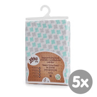 Bambusowe prześcieradło z gumką XKKO BMB 50x70 - Mint Cross 5x1szt (Hurtowe opak.)
