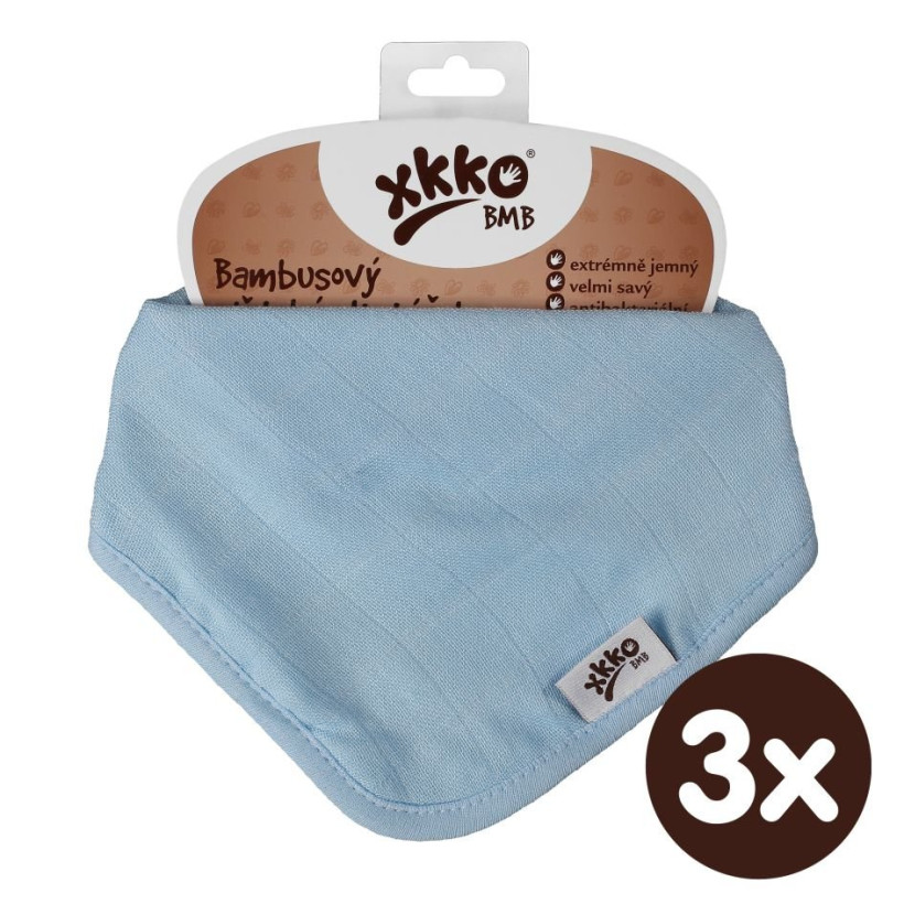 Bandanka bambusowa XKKO BMB - Baby Blue 3x1szt. (Hurtowe opak.)