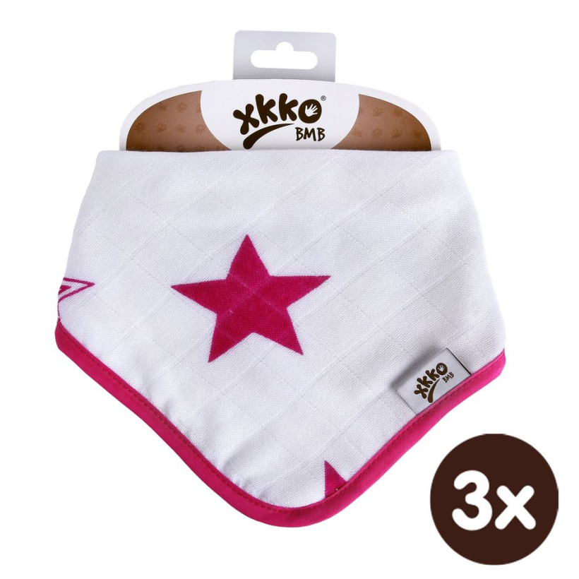 Bandanka bambusowa XKKO BMB - Magenta Stars 3x1szt. (Hurtowe opak.)