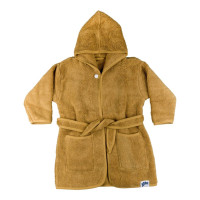 Szlafrok z bawełny organicznej XKKO Organic - Honey Mustard 6-12m