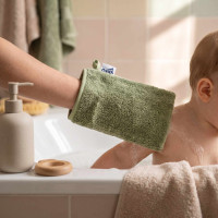 Rękawica kąpielowa z bawełny organicznej XKKO Organic - Granite Green