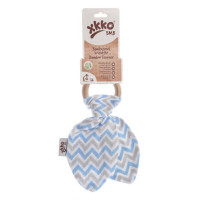 Gryzak bambusowy XKKO BMB Liść - Chevron Baby Blue 6x1szt. (Hurt. opak.)