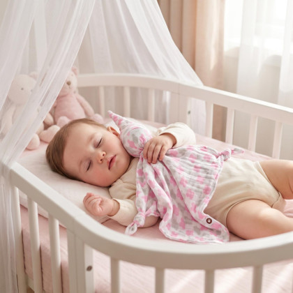 Przytulanka bambusowa XKKO BMB - Baby Pink Cross
