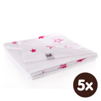 Kocyk bambusowy XKKO BMB 130x70 - Magenta Stars 5x1szt. (Hurtowe opak.)