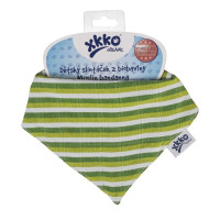 Bandanka XKKO Organic Stare Czasy - Green Stripes 3x1szt. (Hurtowe opak.)