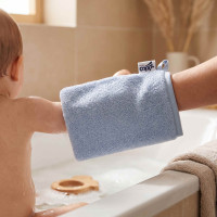 Rękawica kąpielowa z bawełny organicznej XKKO Organic - Baby Blue