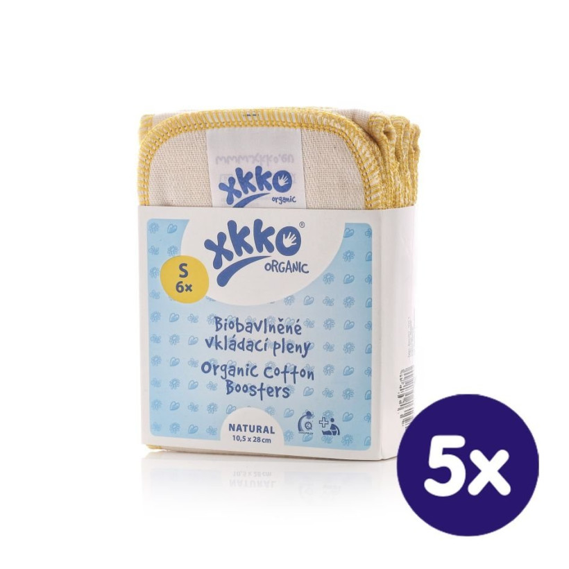 XKKO Organic Twill Wkład chłonny - Natural Rozmiar S 5x6szt. (Hurt. opak.)