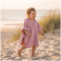 Ponczo kąpielowe z bawełny organicznej XKKO Organic - Baby Pink Stars