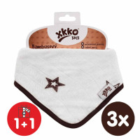 Bandanka bambusowa XKKO BMB - Natural Brown Stars 3x1szt. (Hurtowe opak.)