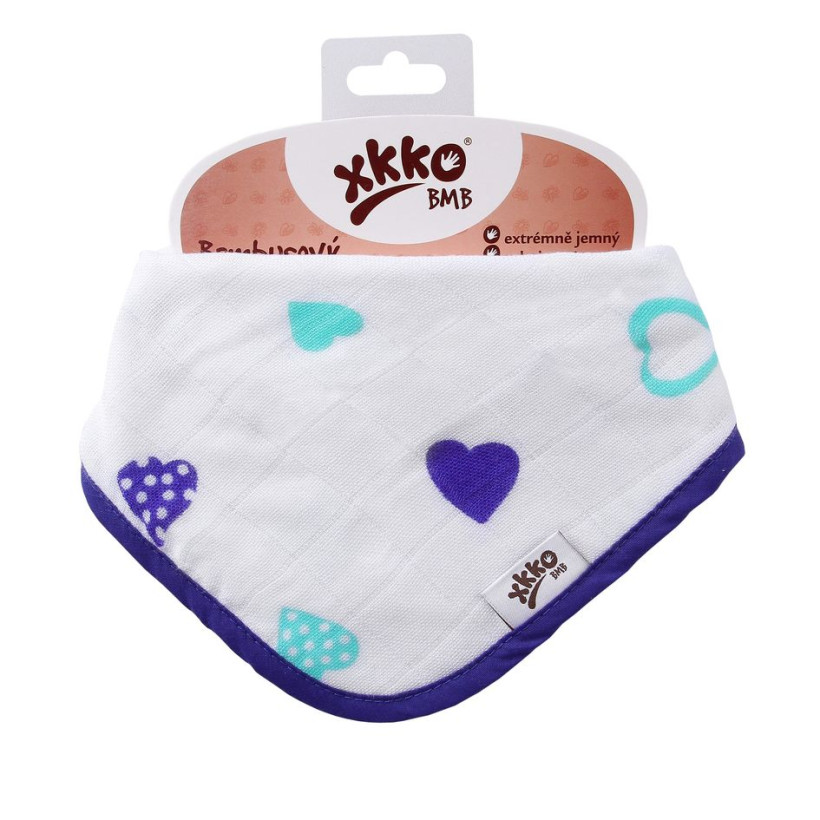 Bandanka bambusowa XKKO BMB - Ocean Blue Hearts 3x1szt. (Hurtowe opak.)