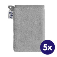 Rękawica kąpielowa z bawełny organicznej XKKO Organic - Silver 5x1szt. (Hurtowe opak.)