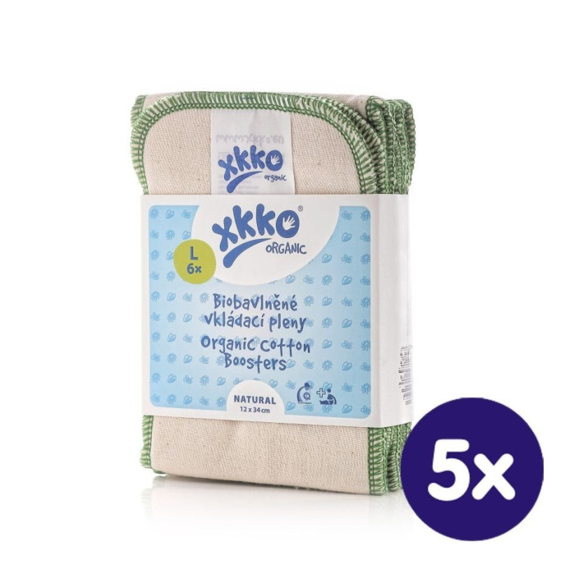 XKKO Organic Twill Wkład chłonny - Natural Rozmiar L 5x6szt. (Hurt. opak.)