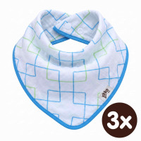 Bandanka bambusowa XKKO BMB - Cyan Squares 3x1szt. (Hurtowe opak.)