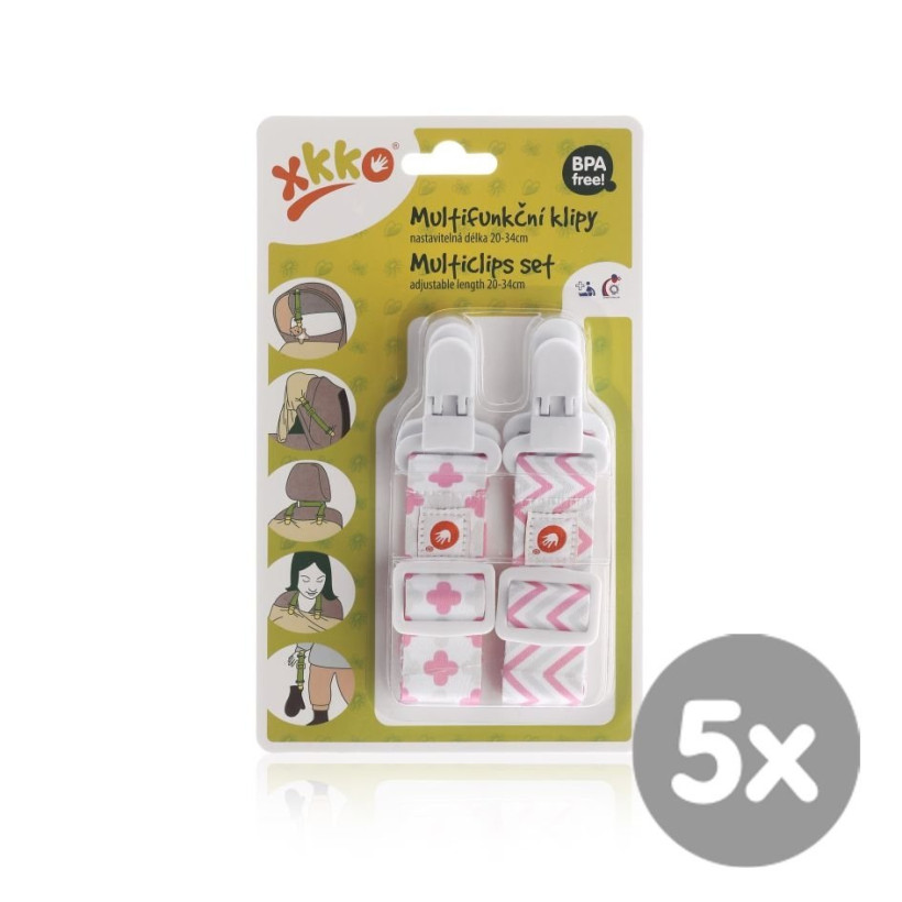 XKKO Klipsy wielofunkcyjne - Scandinavian Baby Pink MIX 5x2Szt. (Hurt.opak.)