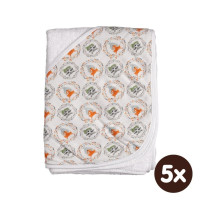 Bambusowy ręcznik z  kapturem XKKO BMB 90x90 - Fox&Raccoon 5x1szt. (Hurtowe opak.)