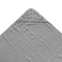 Ręcznik z kapturkiem z bawełny organicznej XKKO Organic 90x90 - Silver Stars 5x1szt. (Hurtowe opak.)
