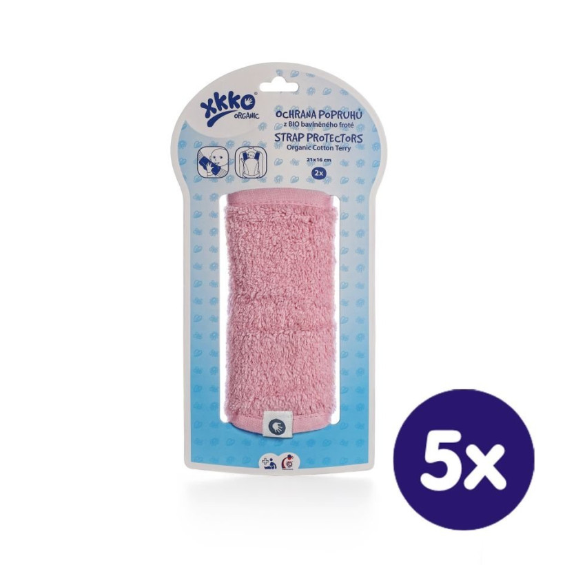 Nakładki na pasy XKKO Organic - Baby Pink 5x1szt. (Hurtowe opak.)