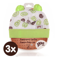 Czapka bambusowa XKKO BMB - Lime Spirals 3x1szt. (Hurtowe opak.)