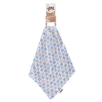 Gryzak bambusowy XKKO BMB z muślinem - Baby Blue Cross 6x1szt. (Hurt. opak.)