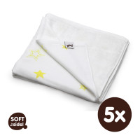 Kocyk bambusowy XKKO BMB 130x70 - Lemon Stars 5x1szt. (Hurtowe opak.)