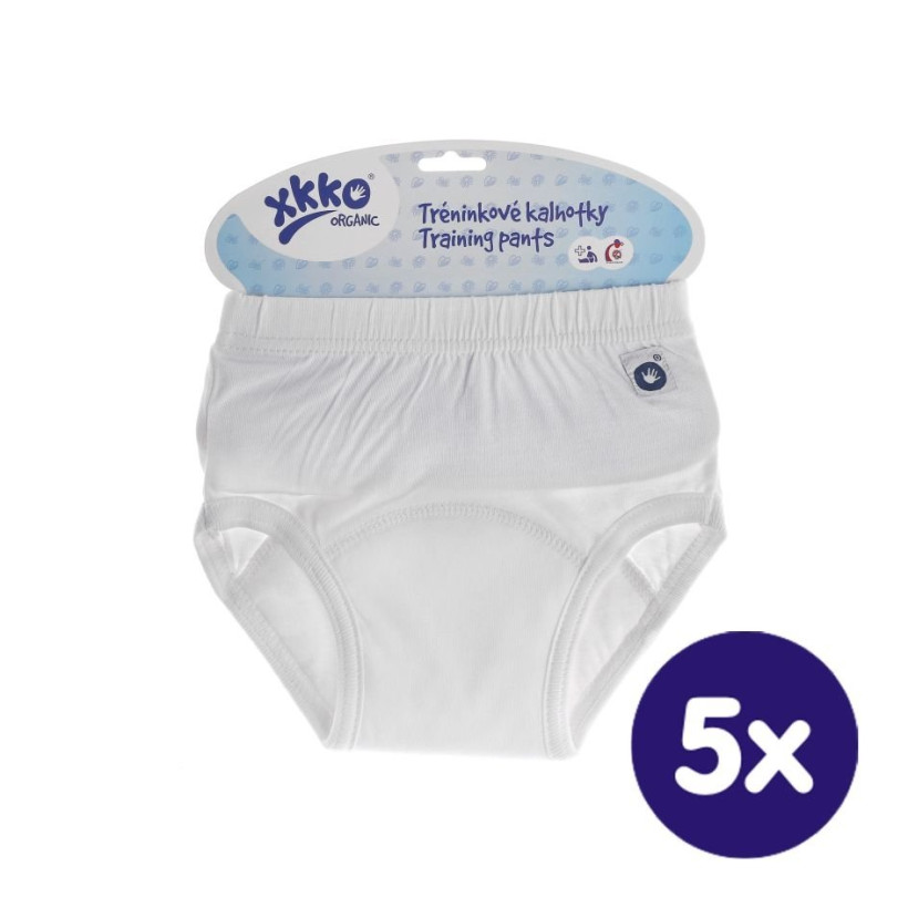 Majtki treningowe XKKO Organic - Białe 5x1Szt. (Hurtowe opak.)