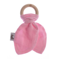 Gryzak bambusowy XKKO BMB Liść - Baby Pink 6x1szt. (Hurt. opak.)
