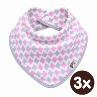 Bandanka bambusowa XKKO BMB - Scandinavian Baby Pink Cross 3x1szt. (Hurtowe opak.)