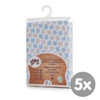 Bambusowe prześcieradło z gumką XKKO BMB 50x70 - Baby Blue Cross 5x1szt (Hurtowe opak.)