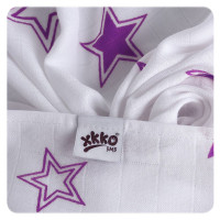 Bambusowe pieluchy XKKO BMB 70x70 - Lilac Stars MIX 10x3st. (Hurtowe opak.)