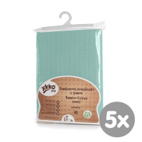 Bambusowe prześcieradło z gumką XKKO BMB 120x60 - Mint 5x1szt. (Hurtowe opak.)